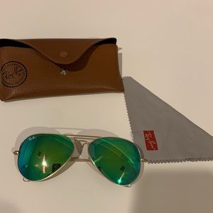Green Reflective Ray Bans